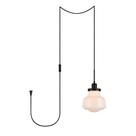 Luminária Pendente Living District Lye Preto Fosco Branco 110V