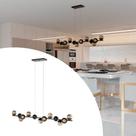 luminária Pendente lustre de Teto Jabuticaba de Alumínio Preto Com 13 Globos de Vidros Ambar luminária Pendente lustre de Teto Jabuticaba de Alumínio Preto Com 13 Globos de Vidros Ambar