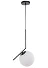 Luminária Pendente Lustre Inclinado Jabuticaba Preto Bola Globo Esfera Opaco Leitoso Moderno Luxo INL114