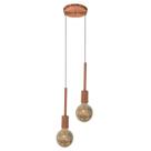Luminária Pendente Lustre Infinite 21Cm Rose Gold Duplo + Led G95 Luminária Pendente Lustre Infinite 21Cm Rose Gold Duplo + Led G95