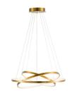 Luminária Pendente Lustre Led 3 em 1 Arco Anéis Infinito Dourado Moderno Luxuoso INL119