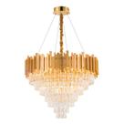 Luminária Pendente Lustre Luxuoso Dourado e Cristais Vana Sindora INL106 Luminária Pendente Lustre Luxuoso Dourado e Cristais Vana Sindora INL106