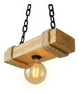 Luminária Pendente Lustre Rústico Madeira Caibro Teto Balcão E27