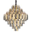 Luminária Pendente Luxe 60Cm Cristal Dourado Sindora