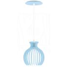 Luminária Pendente Madeira Nacar 18cm Azul Claro E27 Sala Luminária Pendente Madeira Nacar 18cm Azul Claro E27 Sala