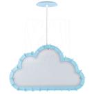 Luminária Pendente Madeira Nuvem 50cm Azul Claro Infantil