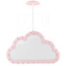 Luminária Pendente Madeira Nuvem 50cm Rosa Claro Infantil Luminária Pendente Madeira Nuvem 50cm Rosa Claro Infantil