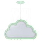 Luminária Pendente Madeira Nuvem 50cm Verde Claro Infantil Luminária Pendente Madeira Nuvem 50cm Verde Claro Infantil