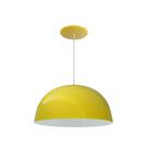 Luminária Pendente Meia Lua 24cm Com Interior Branco Fiação 110/220 Luminária Pendente Meia Lua 24cm Com Interior Branco Fiação 110/220