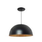 Luminária Pendente Meia Lua 24cm Com Interior Cobre Fiação 110/220v
