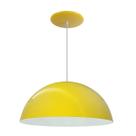 Luminária Pendente Meia Lua 40cm Interior Branco Brilho Fiação 110/220v