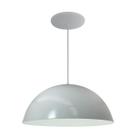 Luminária Pendente Meia Lua 50cm Interior Branco Brilho Com Fiação 110/220v