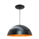 Luminária Pendente Meia Lua 50cm Interior Laranja Com Fiação 110/220v
