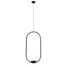 Luminária Pendente Metaldomado Alumínio Sole Oval, Preto - 6097