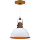 Luminária Pendente Modaza Ditta Média, Branco e Marrom