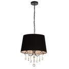 Luminária Pendente Modaza Maggiore com 13 Cristais 3x 40W, Preto Luminária Pendente Modaza Maggiore com 13 Cristais 3x 40W, Preto