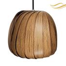 Luminária Pendente Moderno Bivolt E27 Sala Mesa Ilha Bancada Safira 20cm Freijó