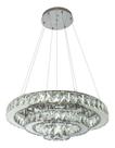 Luminaria Pendente Moderno De Teto Luxo Lustre Para Sala de Jantar Led 3 Aros Anéis Redondo Cristal 40W