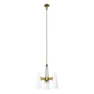 Luminária pendente Modway Beacon, 3 luzes, opala, latão acetinado, 52x52x185 cm