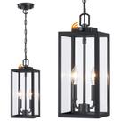 Luminária pendente MYHXQ 15" Black Metal Dusk to Dawn 2-Light