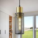 Luminária pendente Omgomne Modern Gold Cylinder 1-Light