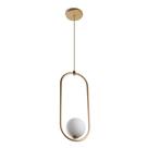 Luminária Pendente Oval Bola De Vidro Dourado Fosco Spotline