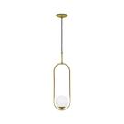 Luminária Pendente Pendulo Com Globo De Vidro Leitoso + Lâmpada Led 3000K 127V 3,5W Inclusa 778/1
