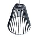 Luminária Pendente Pequim MDF Bivolt E27 Cabo Ajustável Preta Lenobre