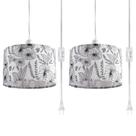 Luminária pendente Plug in IHENGYANLT Flower Fabric, pacote com 2