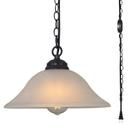 Luminária pendente plug-in SHENGQINGTOP Alabaster Glass Black