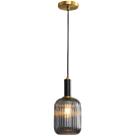 Luminária pendente Qepeety Kitchen Island Gold com vidro cinza esfumaçado