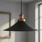 Luminária Pendente Retro 1 Lamp. E27 Preto E Cobre - Juni 127/220v Preto