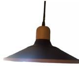 Luminária Pendente Retrô Preto Fosco E Dourado- Nobre