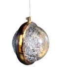 Luminária Pendente Saturno Cristal Redondo Bolhas Gold Globo