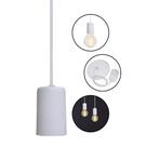 Luminaria Pendente Simples Cabo 80cm Branco Vintage Taschibra
