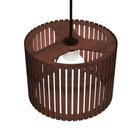 Luminária Pendente Sirius Modelo Ripado - Marrom