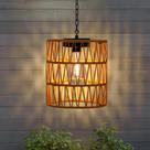 Luminária Pendente Solar de Rattan para Área Externa Livinlarge 19 cm Luminária Pendente Solar de Rattan para Área Externa Livinlarge 19 cm