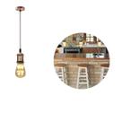 Luminária Pendente Soquete Bocal E27 Com Lâmpada Led Vintage Luz Amarela Formato Pêra