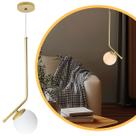 Luminária Pendente Stick Light Dourado Globo Vidro Fosco 10Cm