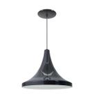 Luminária Pendente Tailandesa Chapéu Com Interior Branco Brilho Com Fiação 110/220v