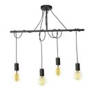 Luminária pendente taschibra tears linear 4xe27 preto fosco
