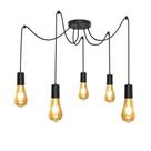 Luminária pendente taschibra tears linear 4xe27 preto