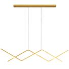 Luminária Pendente Teto 110cm x 92cm Linear Dupla Wave Raio Ondas Minimalista Gimpo KJDD-L-140