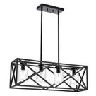 Luminária pendente TODOLUZ Farmhouse Black Cage Cage Clear Glass
