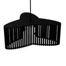 Luminária Pendente Trevo Modelo Ripado Preta