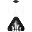 Luminaria Pendente Tribus Madeira Preto E27 Sala Quarto