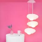 Luminária Pendente Trio de Nuvens Cotton Cloud Bivolt Decorativa Quarto Infantil Luz Suave Moderna