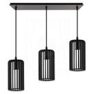 Luminária Pendente Triplo Madeira Paladio CQ Preto Sala Luminária Pendente Triplo Madeira Paladio CQ Preto Sala