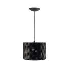 Luminária Pendente Tubo 25cm Junco Fibra Sintética E27 Luminária Pendente Tubo 25cm Junco Fibra Sintética E27