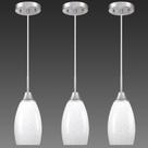 Luminária pendente Viinew Mini Glass 12 cm, leite soprado à mão, branca, 3 unidades